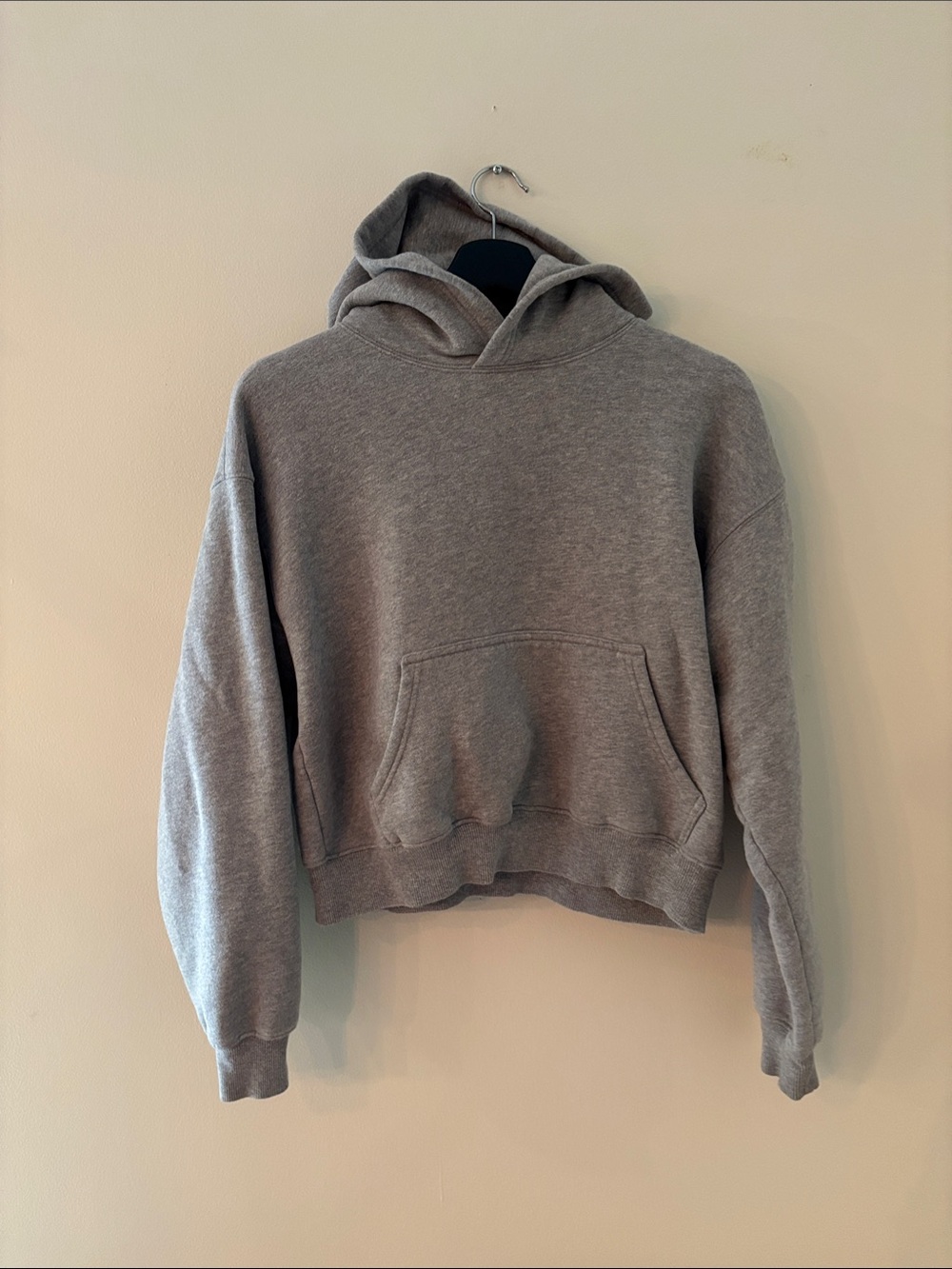 TNA Women's Gray Cropped Boyfriend Hoodie